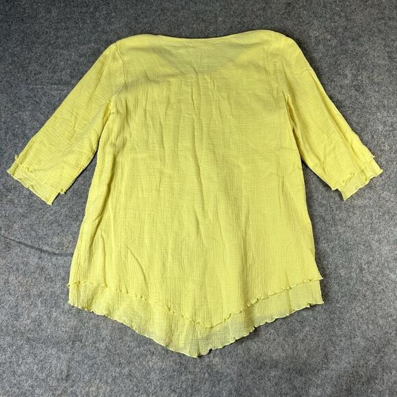Soft Surroundings Siesta Key Tunic Top Medium Yellow Cotton Gauze Lightweight - Picture 7 of 9